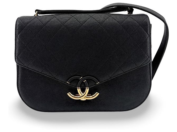 Chanel Coco Curve gestepptes Kalbsleder Schwarz