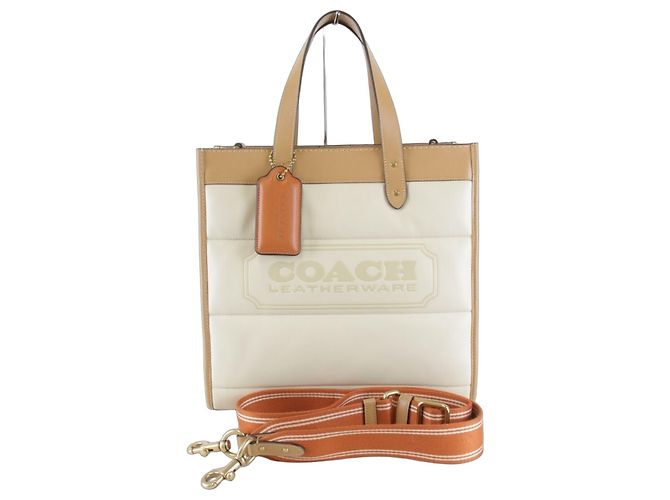 Saco Tote 2-Way Matelassé COACH Bege