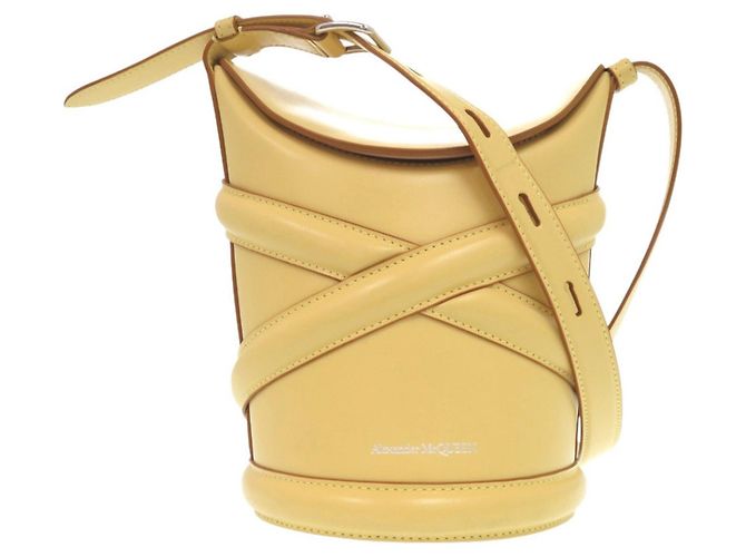 Borsa a tracolla in pelle gialla Alexander McQueen Giallo