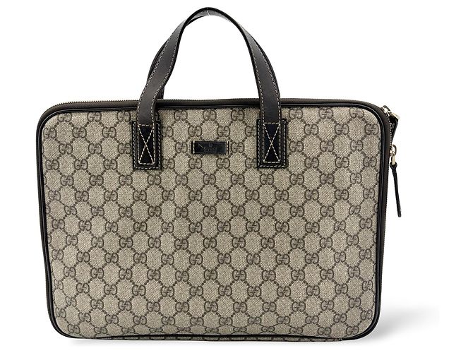 Gucci Laptop GG Coated Canvas Medium Marron