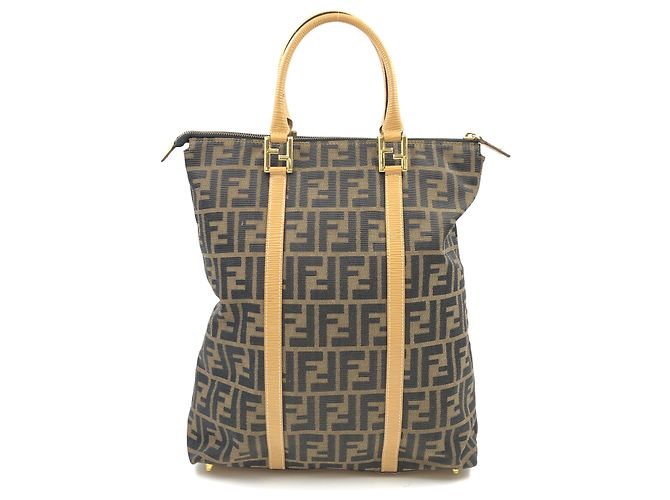 Borsa Tote Fendi Zucca Canvas Large Marrone