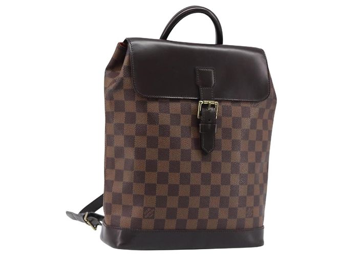 Mochila LOUIS VUITTON Damier Ebene Soho N51132 LV Auth ka6086