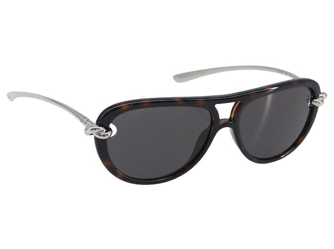 Lunettes de soleil BOTTEGA VENETA métal Silver Auth BA15670M Argenté