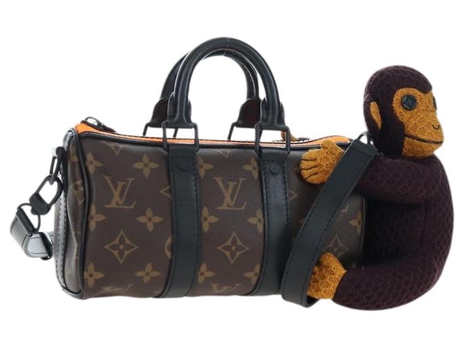 LOUIS VUITTON Monkey Puppet KeepallXS Boston Bag M80118 LV Auth 203309SM Monogramme