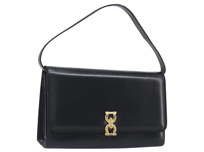 Borsa a tracolla Salvatore Ferragamo in pelle nera e oro Auth 202612 Nero