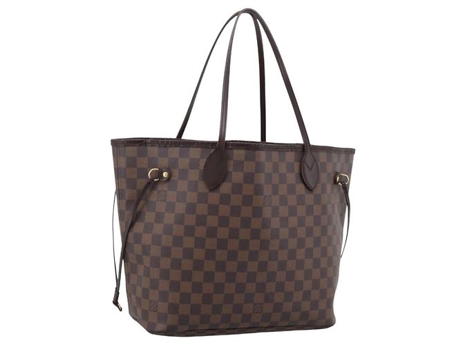 Sac cabas LOUIS VUITTON Damier Ebene Neverfull MM N51105 LV Auth 203271A Damier ebène