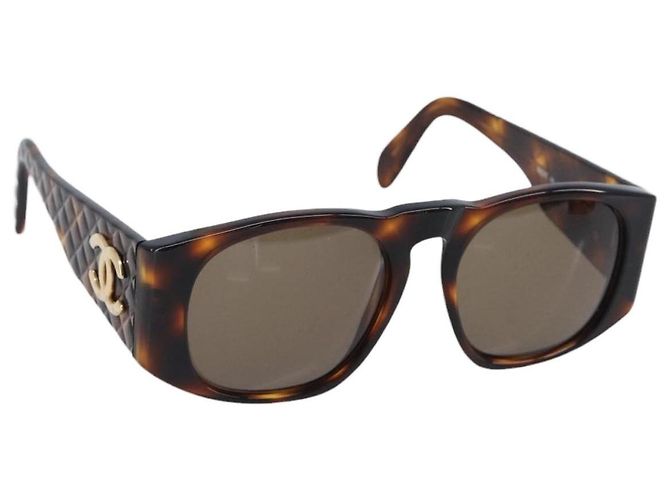 CHANEL Sonnenbrille Schildpatt-Muster Kunststoff Brown CC Auth 200736M Braun