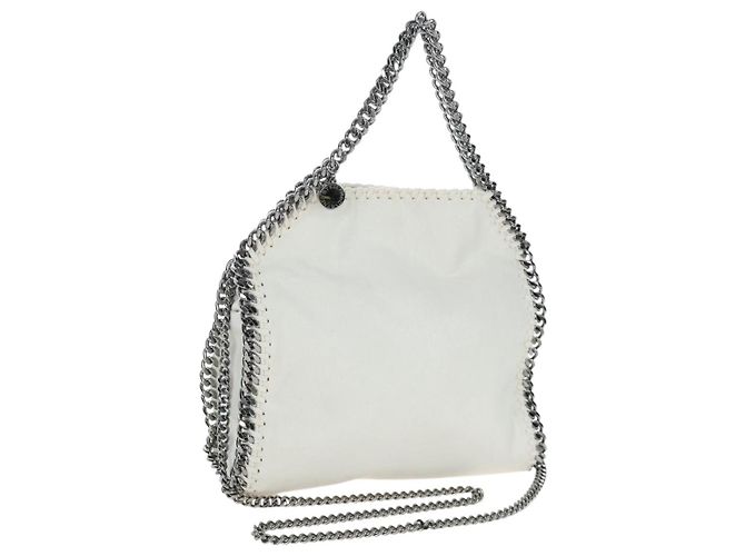 Stella Mc Cartney Stella MacCartney Chain Falabella Tasche Polyester 2way White Silver Auth 203007A Silber Weiß