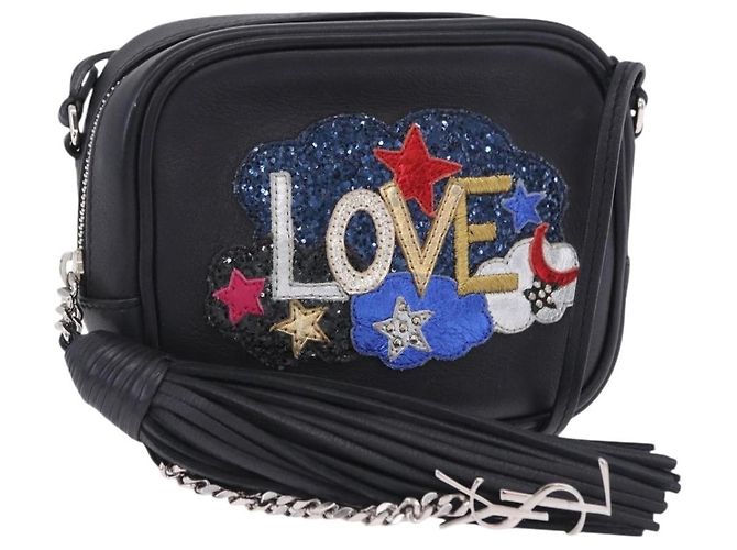 Autre Marque Borsa a tracolla SAINT LAURENT Pelle Nero Argento 457574 Auth ka6144M