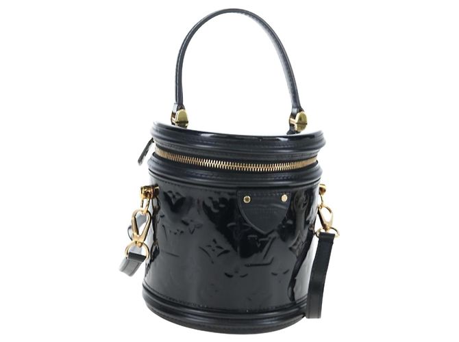 LOUIS VUITTON Monogram Vernis Cannes PM Hand Bag Black M53997 LV Auth 200965SAM Noir