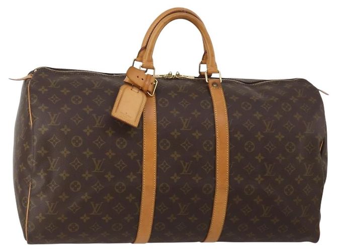 LOUIS VUITTON Monogram Keepall 55 Boston Bag M41424 LV Auth 196871V