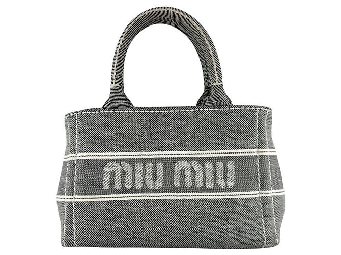 Bolsa Miu Miu em lona preta Preto