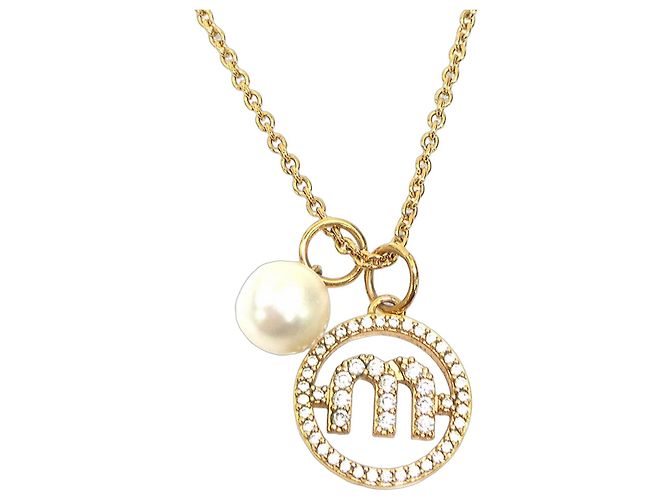 Colar Miu Miu para mulher Prata Dourado Fora de branco