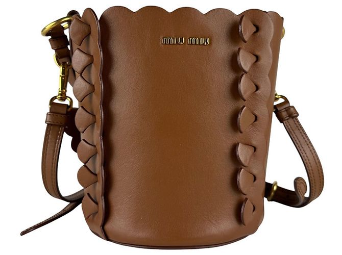 Bolsa de mão/Bolsa de ombro em couro Miu Miu Marrom