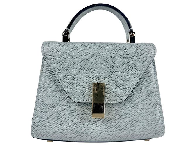 Borsa a tracolla in pelle Valextra Micro Iside Marrone Blu