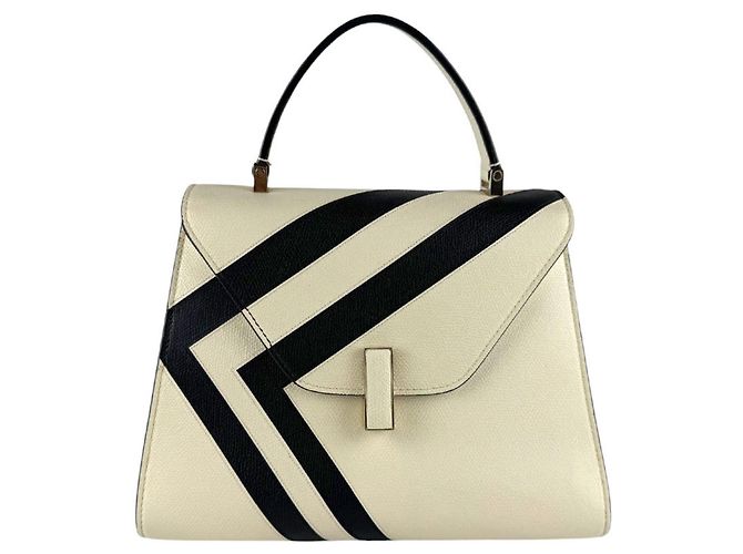 Valextra Iside Lederhandtasche Schwarz Roh