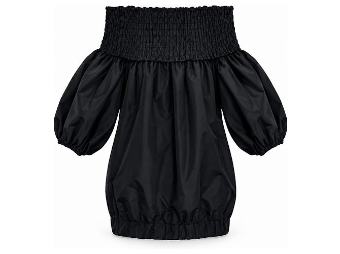 Jean Patou Patou Runway Herbst 2023 Schwarzes Off-Shoulder Minikleid