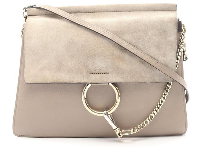 Borsa a spalla Chloé FAYE Medium Beige
