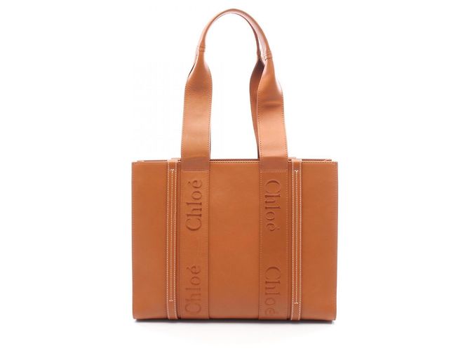 Chloé Woody Medium Tote Bag Braun