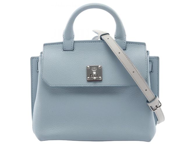 Borsa a mano in pelle MCM da donna Blu