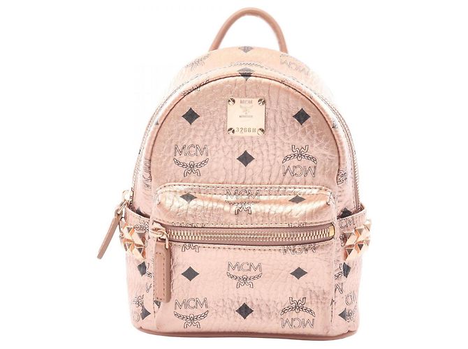 MCM STARK Visetos Backpack/Handbag Golden