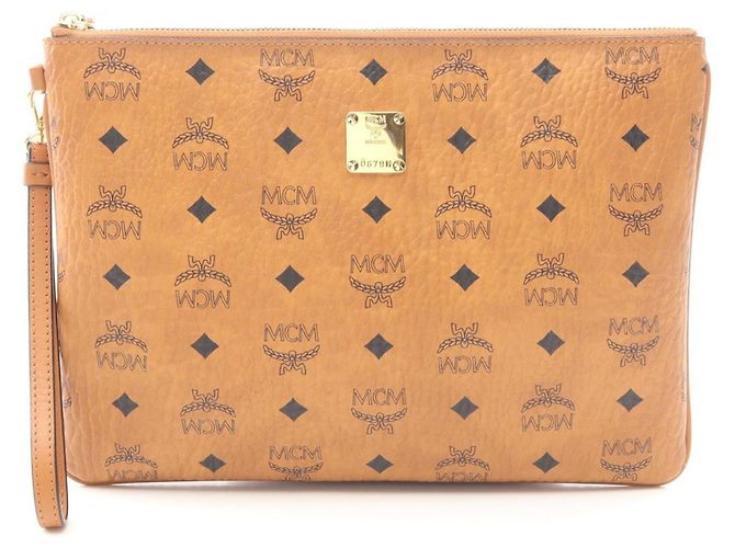 MCM Visetos Second Bag Clutch Bolsa de mão Marrom