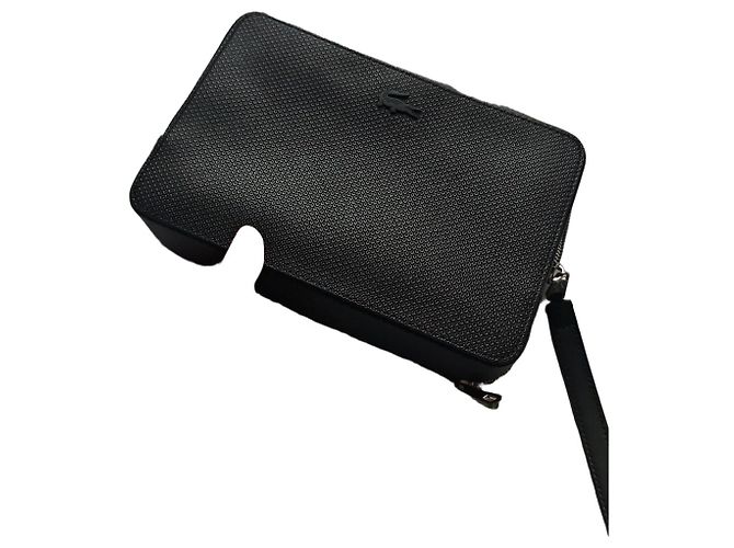Lacoste black leather clutch