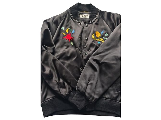 Autre Marque Saint Laurent "Love 1983" Bomberjacke Schwarz Mehrfarben