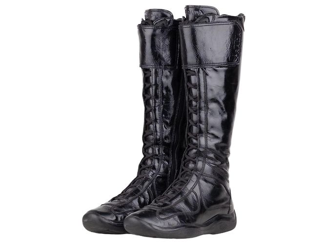 Prada 2000s Americas Cup Sneaker Boots Black