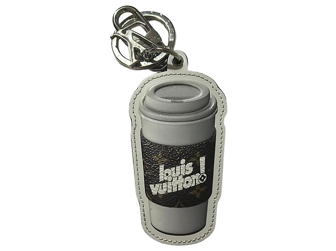 Louis Vuitton Coffee Cup Monogram Keychain Brown White