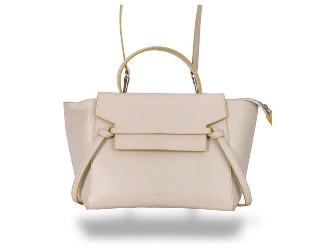 Céline Cinto Celine Mini em pele de vitelo Bege