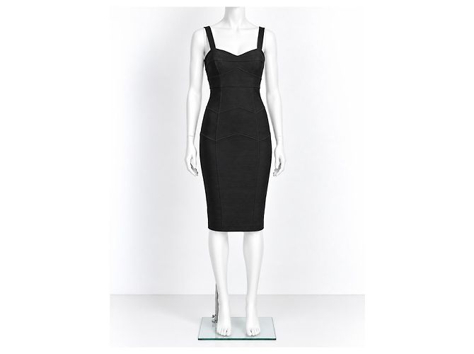 Diane von Furstenberg Slippery Schwarzes Bandage-Kleid