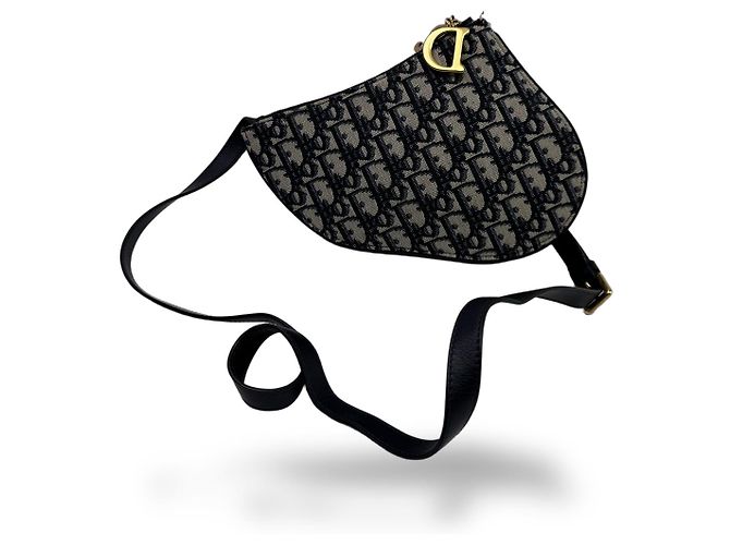 Christian Dior Saddle Oblique Canvas Mini Blu