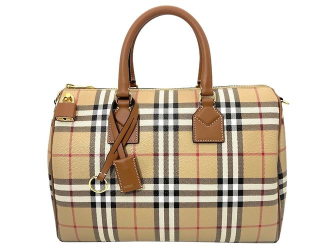 Bolsa Burberry Bowling Mini Boston Bag Bege