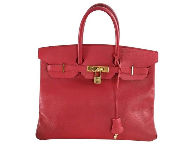 Bolso Hermès Birkin 35 de cuero epsom rojo Roja