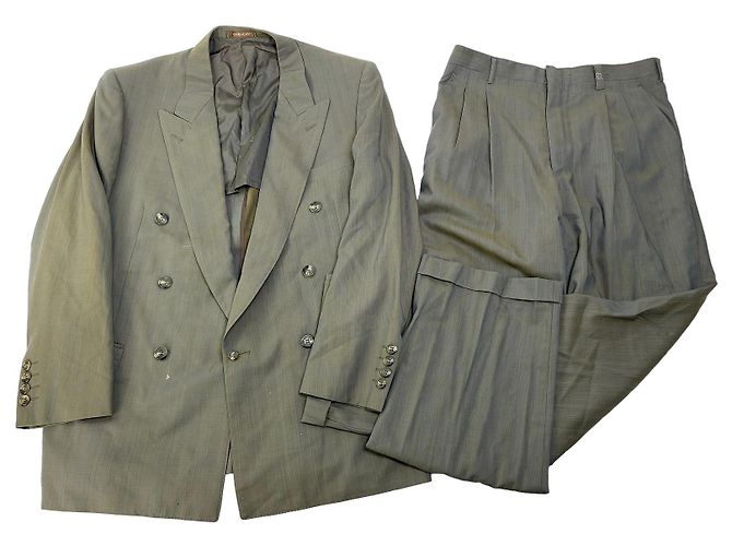 Vintage Givenchy Men's Wool Blend Suit Olive Green L