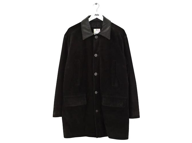 Autre Marque Cappotto Saint Laurent in pelle nera Nero