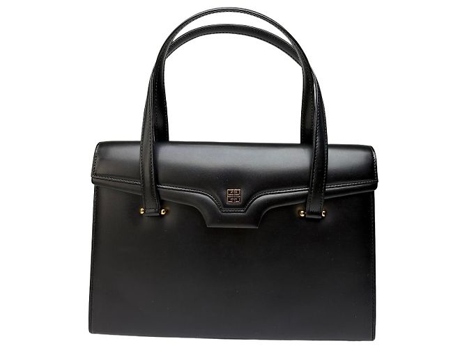 Vintage Givenchy Antigona Structured Leather Top-Handle Bag Black