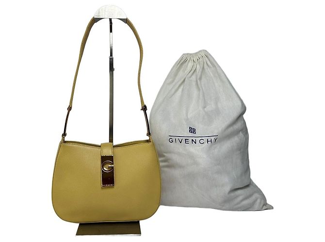 Antigona Givenchy Vintage Gicenchy Structured Leather Top-Handle Bag Cream Yellow Green Beige