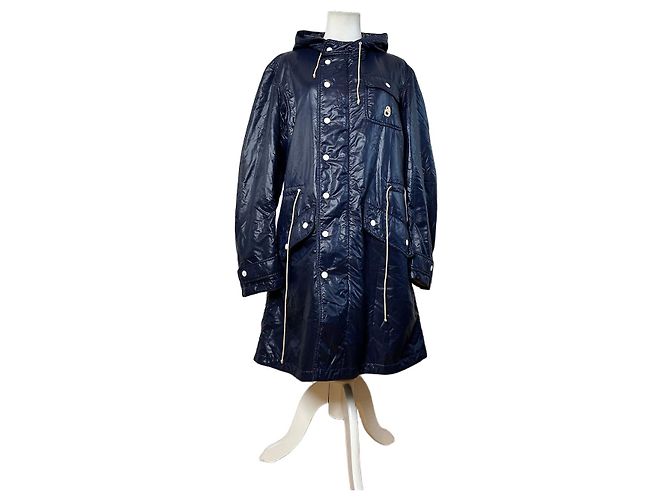 Impermeabile lungo vintage Courreges da uomo, Navy L Blu navy