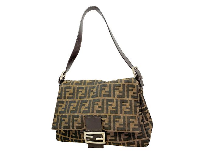 Borsa a secchiello Fendi Zucca Mamma Marrone
