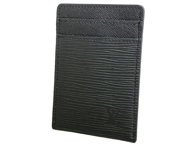 Louis Vuitton Noir Epi Leather Card Case Black