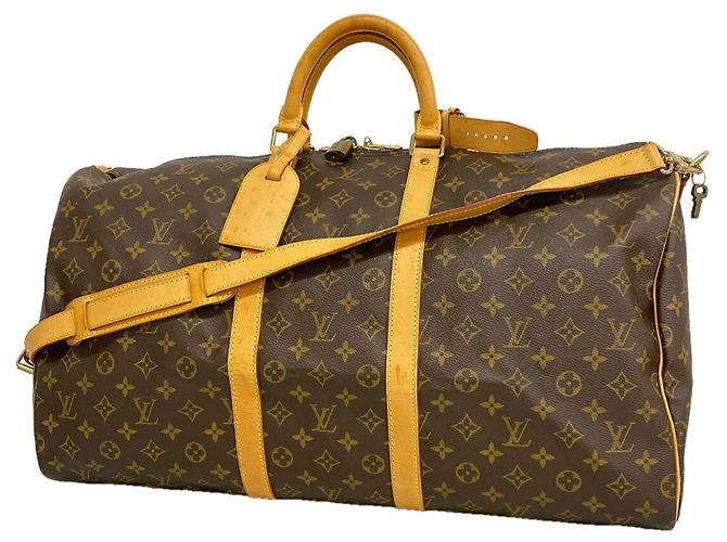 Louis Vuitton Boston Monogram Keepall Bandoulière 55 Marrone