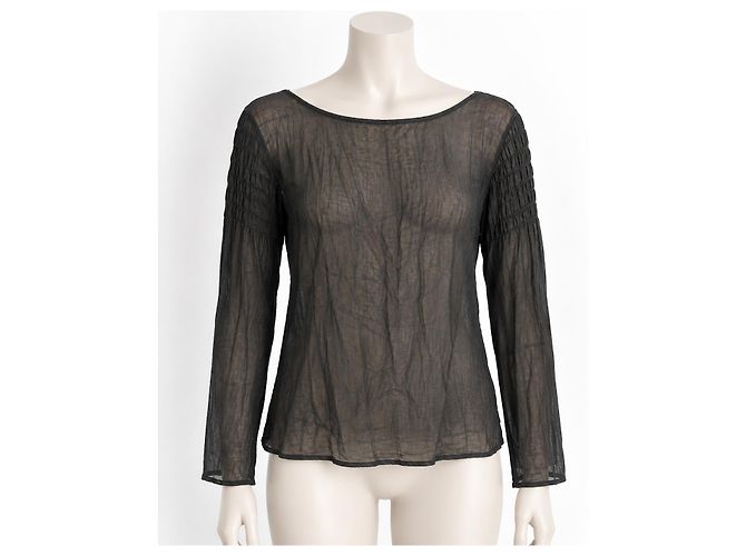 Top Dries Van Noten de mezcla de seda y algodón Caqui Verde oliva