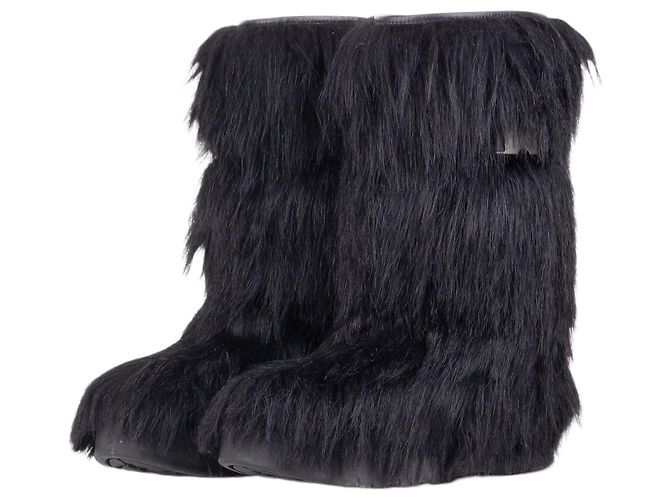 Botas de neve de pele Prada AW99 Apres Ski Preto