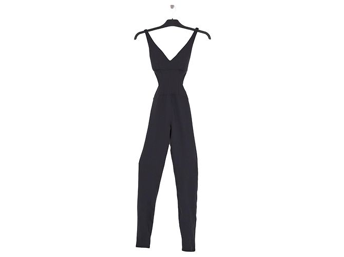 Autre Marque Schwarzer taillierter Jumpsuit