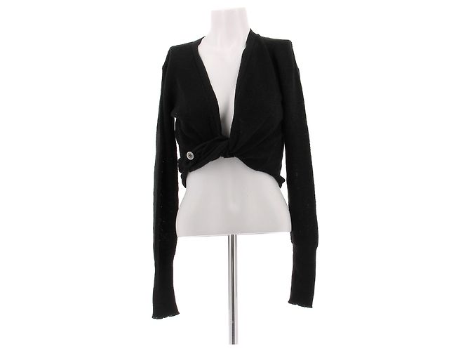 Jacquemus Top in maglia nero a maniche lunghe