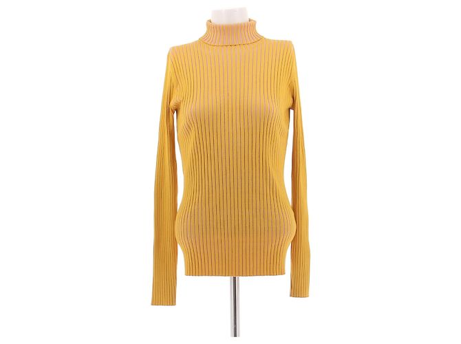 Autre Marque Cuello alto a rayas amarillo y rosa