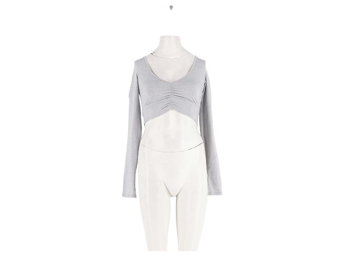 Autre Marque Top ajustado gris ALO