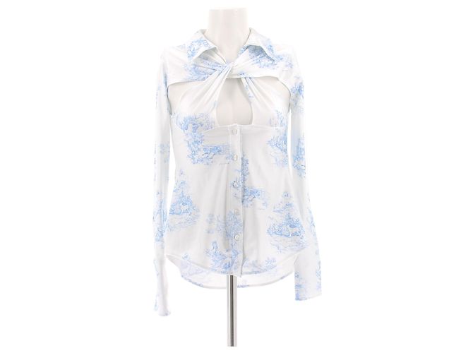 Coperni Weißes Top mit blauem Print